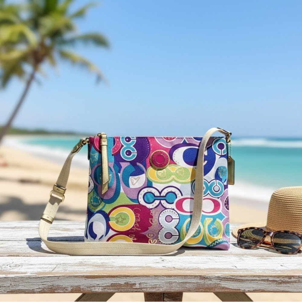 ✨Coach Poppy Pop C Graffiti Crossbody Bag - Multicolor Y2K Canvas✨